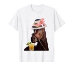 Funny Horse Derby Party Blue T-Shirt: Classic Fit Round Neck, Ruffle Sleeve