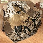 Western Horse Soft Fleece Throw Blanket, 63"x73"