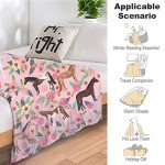 Horse Blanket Gifts for Girls Women Western Horses Flowers Fleece Flannel Throw Blankets Soft Lightweight Horse Plush Animal Pink Throws for Horse Lovers Kids Adults Bed Sofa Decor 50"x40"