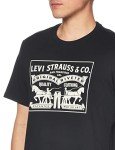 Levi's Men's 2-Horse Graphic Tee, (New) Mineral Black, Small