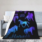 Horse Throw Blanket Ultra Soft Cozy Plush Just A Girl Who Loves Horses Flannel Fleece Blankets Lightweight Fuzzy Warm Animal Party Blanket All Season Gifts for Boys Girls Bed Couch Sofa 50"x40"