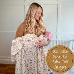 LollyBanks Muslin Swaddle Blankets for Boys, Large 47 x 47 Inches Swaddles for Newborns, 100% Cotton Breathable and Lightweight Baby Blanket, Baby Essentials, Registry (Cowboy and Horseshoe 2 Pack)