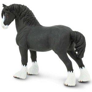 Safari Ltd. Shire Stallion Figurine - Lifelike 5" Horse Figure - Educational Toy for Boys, Girls, and Kids Ages 3+
