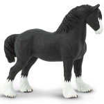 Safari Ltd. Shire Stallion Figurine - Lifelike 5" Horse Figure - Educational Toy for Boys, Girls, and Kids Ages 3+