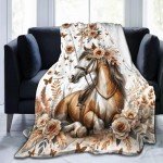 Homieblanket Horse Blanket for Boys Girls, Cool Horse Themed Design Printed Throw Blankets for Kids Lap, Chair Sofa, Warm Soft Cozy Blanket, 40"x 50"