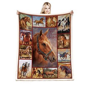 CYREKUD Super Soft Cozy Horse Themed Throw Blanket, 50" x 60" - Perfect Gifts for Horse Lovers, Men, Women & Girls