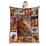 CYREKUD Super Soft Cozy Horse Themed Throw Blanket, 50" x 60" - Perfect Gifts for Horse Lovers, Men, Women & Girls