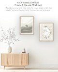 iHery Natural OAK Wood Abstract Boho Horse Drawing Framed Wall Art, 12x16 in Minimalist Animal One Line Sketch Canvas Wall Decor,Modernist Neutral Earth Tones Set of 1 Bedroom Living Room Bathroom