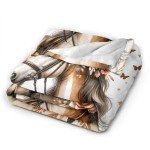 Homieblanket Horse Blanket for Boys Girls, Cool Horse Themed Design Printed Throw Blankets for Kids Lap, Chair Sofa, Warm Soft Cozy Blanket, 40"x 50"