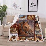 CYREKUD Super Soft Cozy Horse Themed Throw Blanket, 50" x 60" - Perfect Gifts for Horse Lovers, Men, Women & Girls