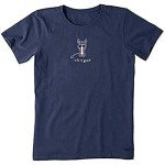 Life is Good. Womens Crusher Tee Horse, Darkest Blue-XL