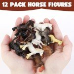 Liberty Imports 12 Pcs Deluxe Plastic Horse Figure Toy Set for Kids - Realistic Miniature Toy Pony Figurines Bulk Animal Variety Cake Toppers Gift Pack