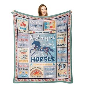 Ryubein Horse Blanket 50" X 60", Horse Gifts for Girls Women, Horse Blanket for Girls, Gifts for Horse Lovers, Horse Lover Gifts for Women Teenger, Equestrian Gifts, Horse Stuff Decor