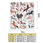 Horse Blanket for Girls Beautiful Horse with Wreath Throw Blanket, Ultra Soft Warm Fleece Blanket for Couch Bedding Living Room, Horse Gifts Flannel Blanket for Women 40"x50"