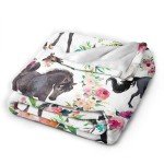 Horse Blanket for Girls Beautiful Horse with Wreath Throw Blanket, Ultra Soft Warm Fleece Blanket for Couch Bedding Living Room, Horse Gifts Flannel Blanket for Women 40"x50"