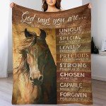 Horse Gifts: Soft Warm Cozy Fleece Blanket for Kids & Adults - 40"x50"