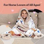 Horse Blanket - 50x60 Inch Luxuriously Soft Horse Throw Blanket - Most Beloved Horse Gifts for Girls, Women, and Horse Lovers Everywhere