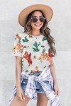 Western Shirts Women Cowgirl Shirt: Vintage Western Rodeo Tshirt Cactus Horse Graphic Tees Short Sleeve Tops