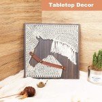 Blauwhim String Art Horse Craft, DIY Hobby Horse Crafts Kits for Adults, Teens, Craft Beginners, Gifts for Women Rustic Home Decor (12" x 12")