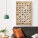 XNLKSI Horse Knowledge Horse Breeds of The World Poster Framed 12x16inch
