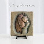 Willow Tree Quiet Strength, Always There for me, Expression of Friendship and Love Between Girls and Horses, Sculpted Hand-Painted Bas Relief Wall Plaque