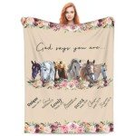 Horse Blanket Horse Decor God Says You Are Throw Blanket Super Warm Soft Plush Lightweight Fleece Flannel Bible Verse Blanket Horse Gifts for Women Girls Boys Men Kids for Winter Couch Bedding 40"X50"