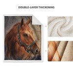 Jekeno Horse Blanket Gifts for Women - Animals Horse Head Print Soft Warm Cozy Fuzzy Sherpa Throw for Kids Girls Boys Adults Christmas Birthdays Present Decor Home Couch Chair Bed Sofa 50"x60"