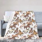 Horse Soft Blanket All Season Fuzzy Throw Warm Lightweight Blanket Fleece Throws Flannel Blankets for Bed Sofa Couch Travel Home Living Room Decor 50"X60"