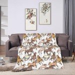 Horse Soft Blanket All Season Fuzzy Throw Warm Lightweight Blanket Fleece Throws Flannel Blankets for Bed Sofa Couch Travel Home Living Room Decor 50"X60"