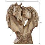 Touch of Class Loving Horses Table Sculpture Tan - Light Brown - Made of Resin - Display Decor for Horse Lovers Bedroom, Living Room - Animal Head Bust Statues - Nuzzling Equine