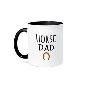 3dRose Horse Dad Mug, 11 oz, Black