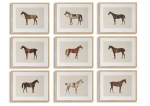 LOARTVE 9Pcs Vintage Horse Canvas Wall Art Posters,Farmhouse Horse Art Prints Rustic Gallery Wall Decor Pictures for Living Room Office Bedroom Decoration, Unframed