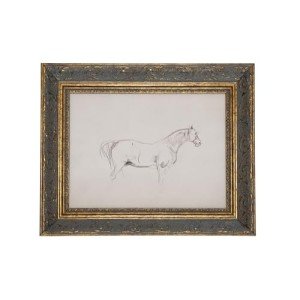 Petal Lane Horse Wall Art - Framed Antique Decor - Make Your Own Gallery Wall Frame Set - Dark Academia Wall Decor - Farmhouse Wall Art (Horse Sketch)