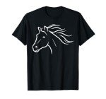 Minimal Horse Head Animal Riding Equestrian Men Women Kids T-Shirt