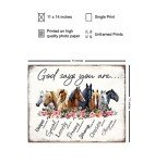 Christianity Religion Horse Wall Art 11x14 - Inspiration spiritual Scripture Boho-chic Farmhouse Poster - God Says You Are Girl Bedroom Decor - Shabby chic decoration - Country Western Gift for Woman