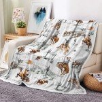 Western Cowboy Blanket, Wild West Cowboy Ride Horse Desert Cactus Cozy Warm Bed Couch Throw Blanket, Farmhouse Country American West Theme Fleece Flannel Throws to Decorate The Room and Bedroom