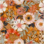 HAOKHOME Boho Peel and Stick Wallpaper Floral Wall Paper Removable for Bedroom Orange/Pink/Orange Contact Paper 17.3in x 9.8ft