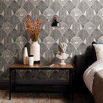 Scott Living 2964-25928 Westport Charcoal Geometric Wallpaper