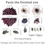 Runtoo Large Flower Wall Art Decals 3D Boho Fabric Floral Wall Stickers for Girls Bedroom Living Room Office Home Backdrop Decor