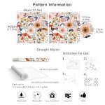 HAOKHOME Boho Peel and Stick Wallpaper Floral Wall Paper Removable for Bedroom White/Pink/Orange Contact Paper 17.3in x 9.8ft
