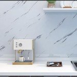 PeonyQueen Glossy Marble Contact Paper White Peel and Stick Wallpaper Marble Wallpaper Self-Adhesive Removable 15.7"x394" Wall Paper for Cabinets Bathroom Waterproof Wallpapers Modern Decorative