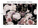 Cliouar-Peony Flowers Wall Mural Wallpaper for Bedroom Living Room Purple Flower Wallpaper Rose Mural Wallpaper 158" x 110"(Not Self-Adhesive)