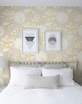 NextWall Lotus Floral Peel and Stick Wallpaper (Metallic Gold & Gray)