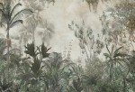FWIEXA Tropical Botanical Wallpaper, Foggy Forest Wall Mural, Modern Floral Mural Wallpaper for Living Room, Bedroom, Large Background - 141" W x 96" H (Not Peel and Stick)