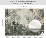 FWIEXA Tropical Botanical Wallpaper, Foggy Forest Wall Mural, Modern Floral Mural Wallpaper for Living Room, Bedroom, Large Background - 141" W x 96" H (Not Peel and Stick)