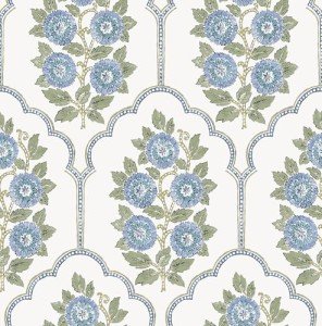 Floral Bazaar Green and Blue Peel and Stick Wallpaper