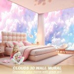 Oiighfhds Large Silk Wall Murals, Cloud Wallpaper, Chinoiserie Wallpaper,Showcasing Luxury Wall Decoration Patterns Abstract Nature Landscape Wall Paper for Bedroom Living Room 103in(W) x69in(H)