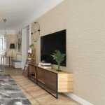Haimin Grasscloth Wallpaper Peel and Stick 20.9in X 393in Fabric Contact Paper Wall Paper Textured Wallpaper Horizontal Stripes Look Self-Adhesive Thick Vinyl Embossed (Beige)