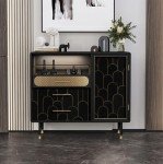 Yasinet Peel and Stick Wallpaper Stripe Removable Wallpaper Black Contact Paper Black/Gold Geometric Paper Self Adhesive Wallpaper Decorative for Wall Bedroom Vinyl Film 17.3”x393.7”