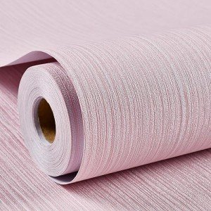 Haimin Grasscloth Wallpaper Textured 24in X 393in Fabric Contact Paper Pink Wall Paper Textured Linen Wallpaper Peel and Stick Self-Adhesive Thick Vinyl Embossed Film Wallpaper (Pink)